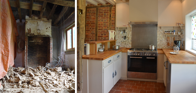keuken voor en na de verbouwing