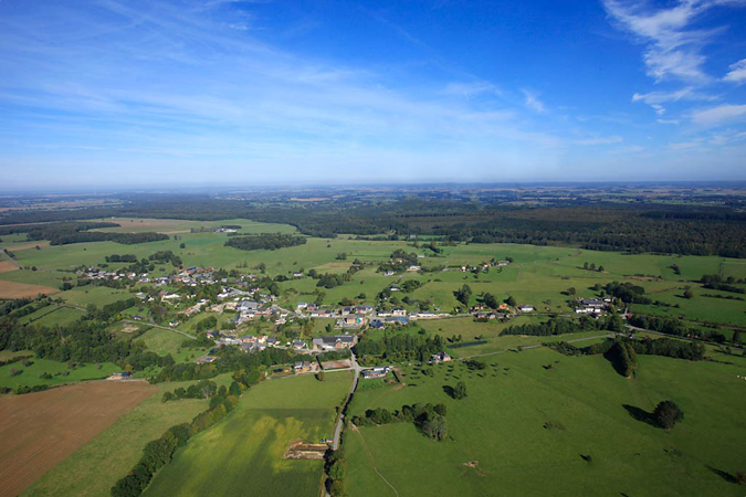 luchtfoto van het dorp